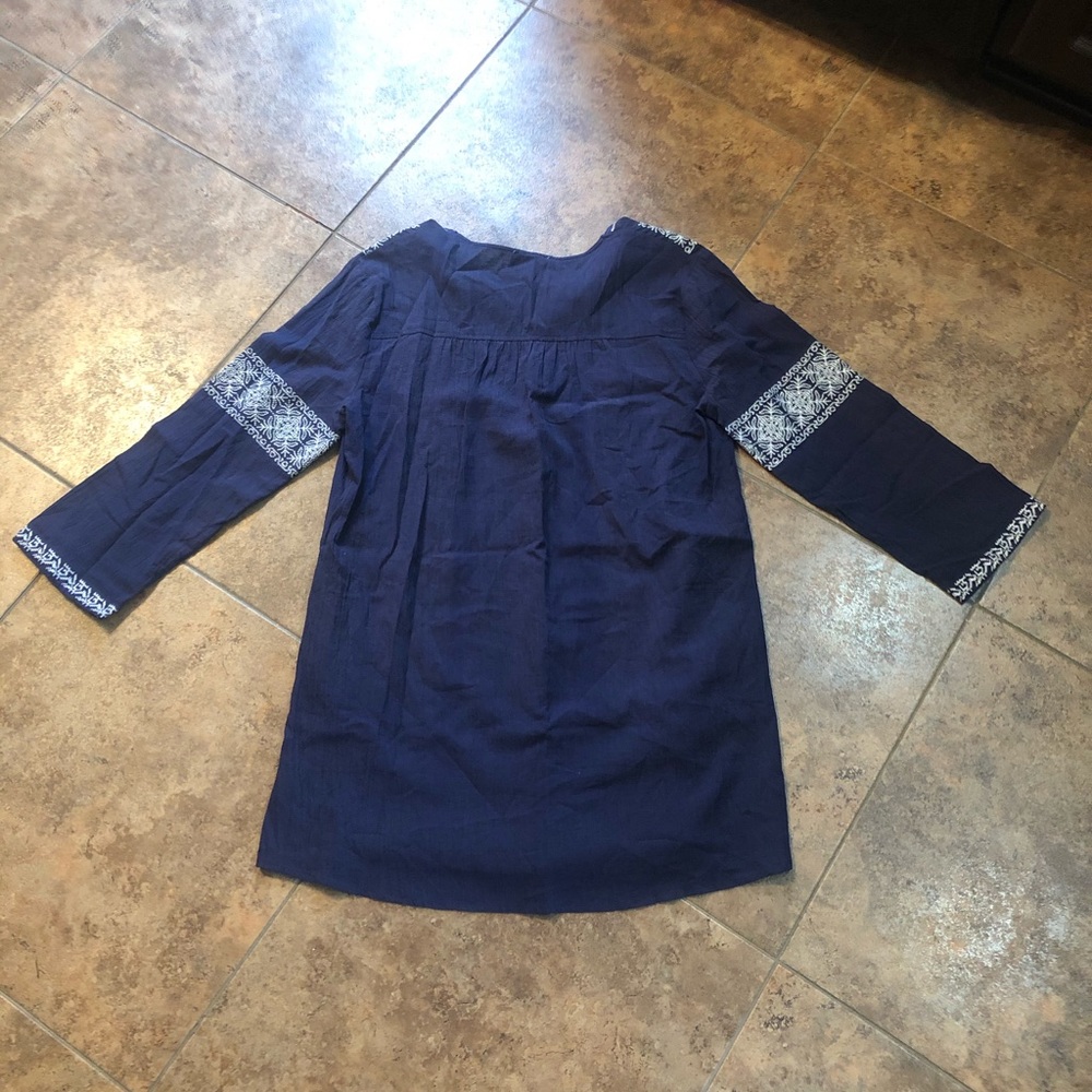 Umgee Navy Boho Long sleeve Dress Size M - Picture 7 of 7